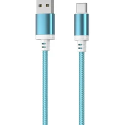 Punottu kaapeli Mobia USB-A, USB-C 30 W sininen, 1 m