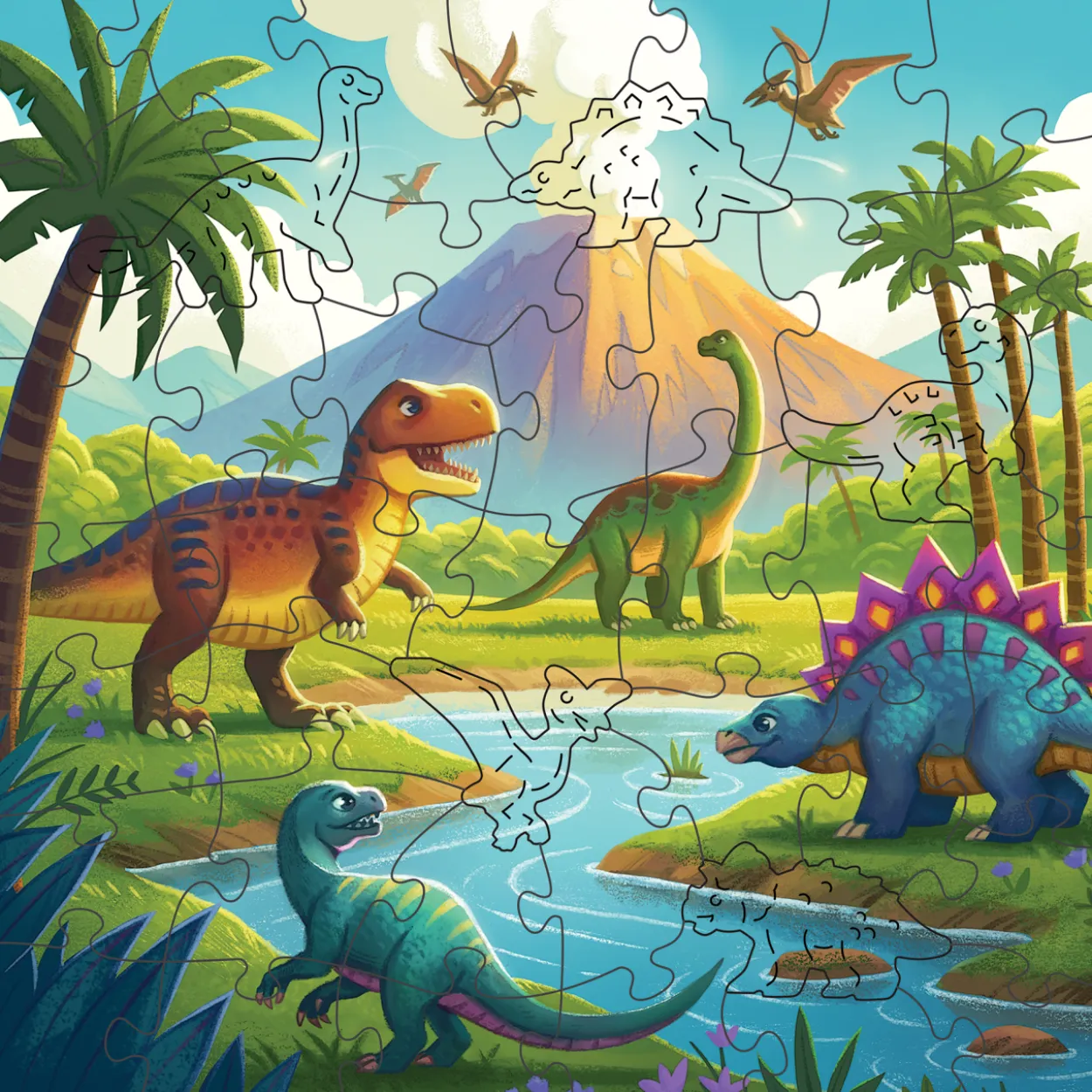 Puupalapeli Ravensburger 44 palaa Dinosaurus
