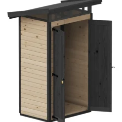 Puutarhavaja Upyard Strongbox S, 127 x 87 x 220 cm, ruskea/musta