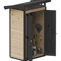 Puutarhavaja Upyard Strongbox S, 127 x 87 x 220 cm, ruskea/musta