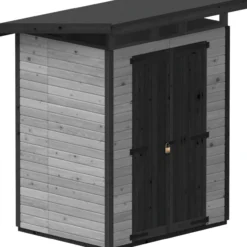 Puutarhavaja Upyard Strongbox M, 163 x 127 x 222 cm, harmaa/musta