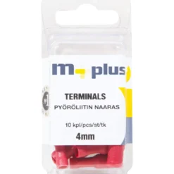 Pyöröpistoke 4 mm punainen, 10 kpl
