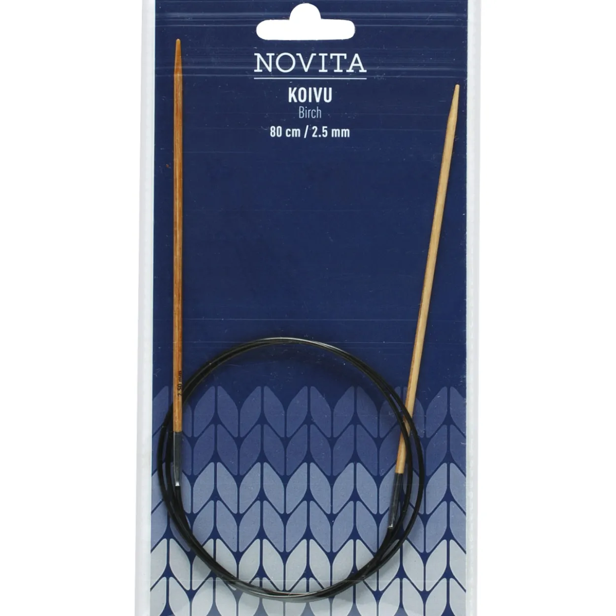 Pyöröpuikot Novita 80 cm 2,5 mm koivu