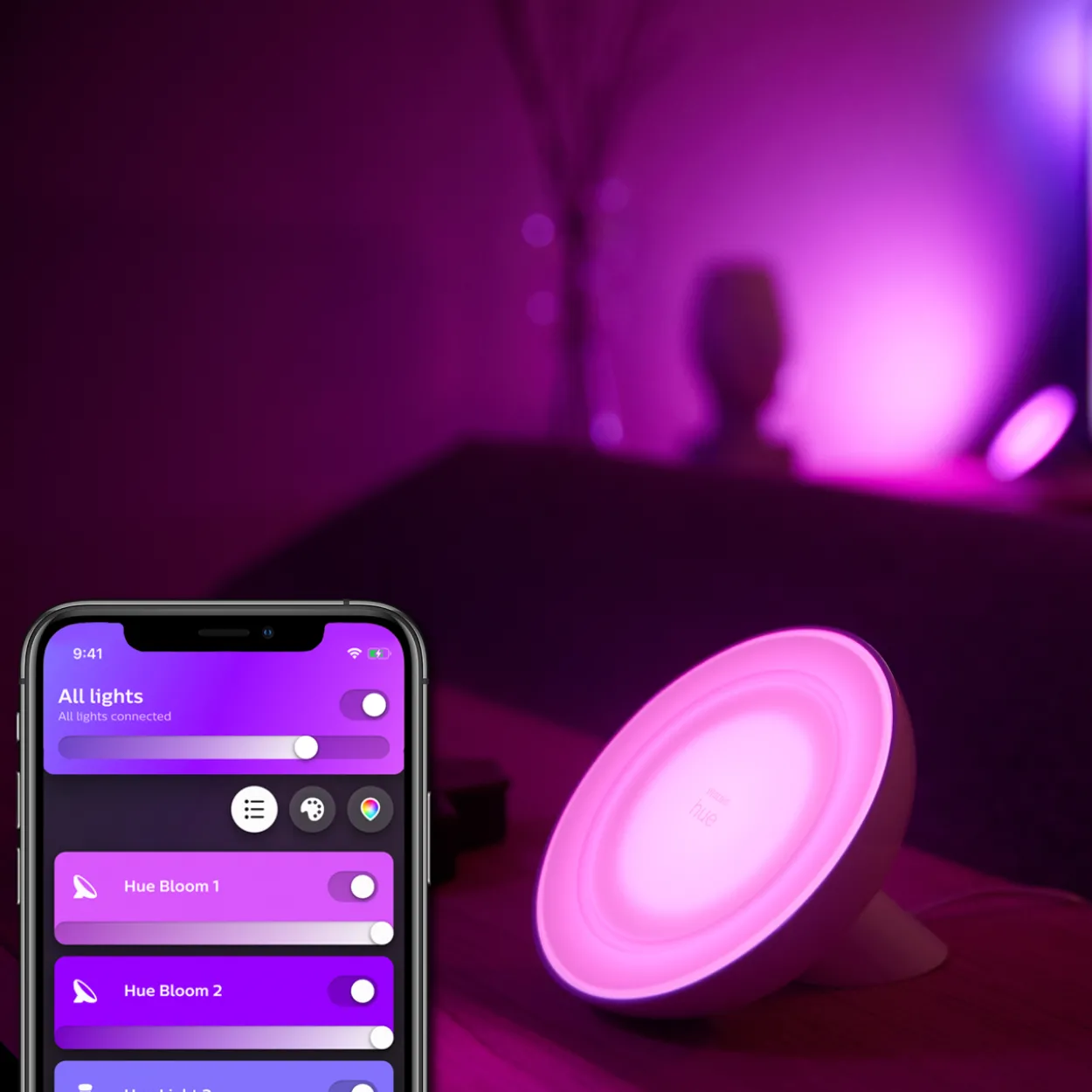 Pöytävalaisin Philips Hue Bloom, valkoinen