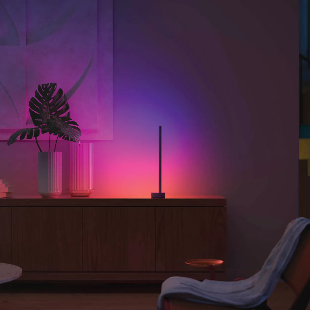 Pöytävalaisin Philips Hue Gradient Signe, valkoinen