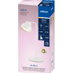 Pöytävalo Airam Asle 4-in-1 150 lm USB-C valkoinen