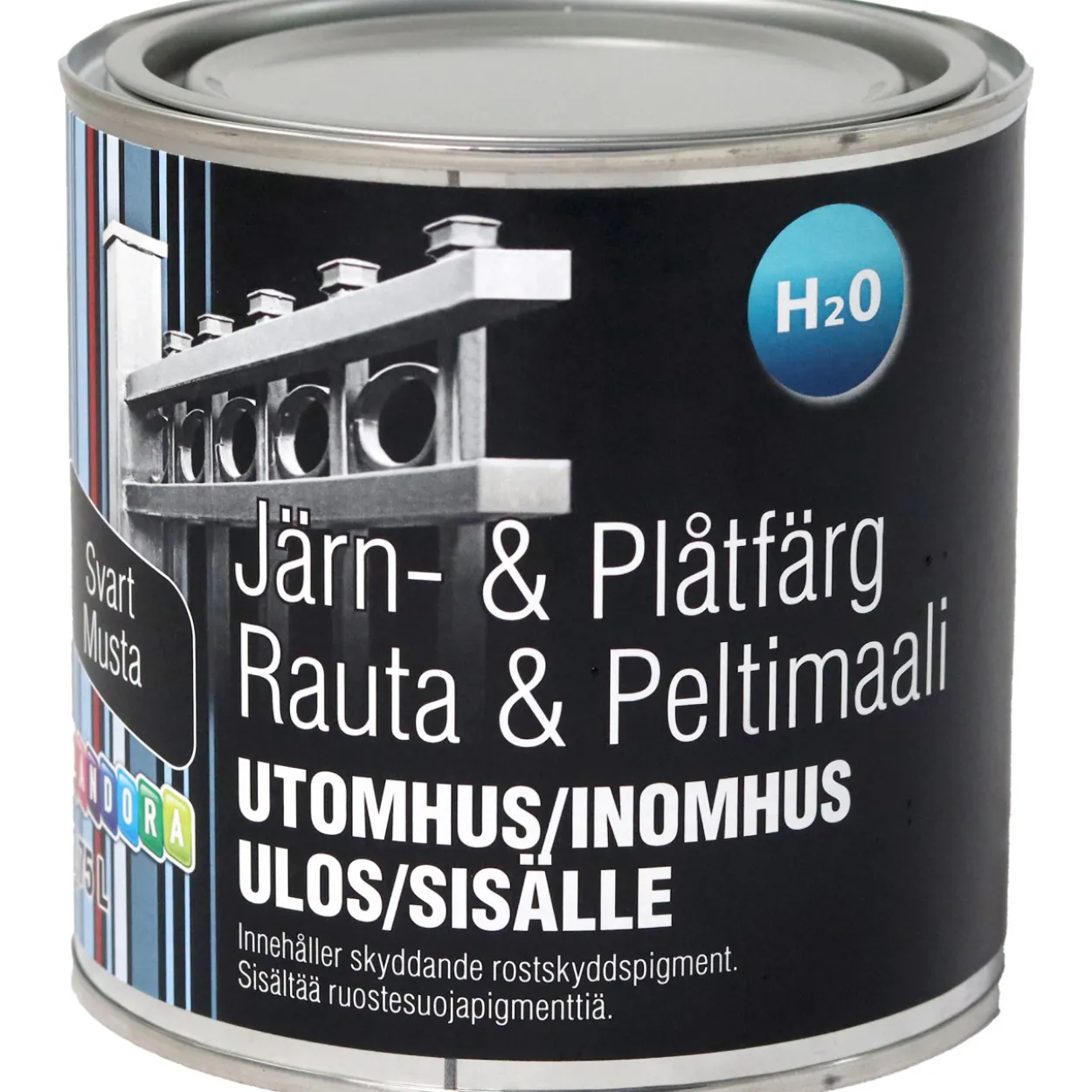 Rauta- ja peltimaali Landora 0,75 l musta