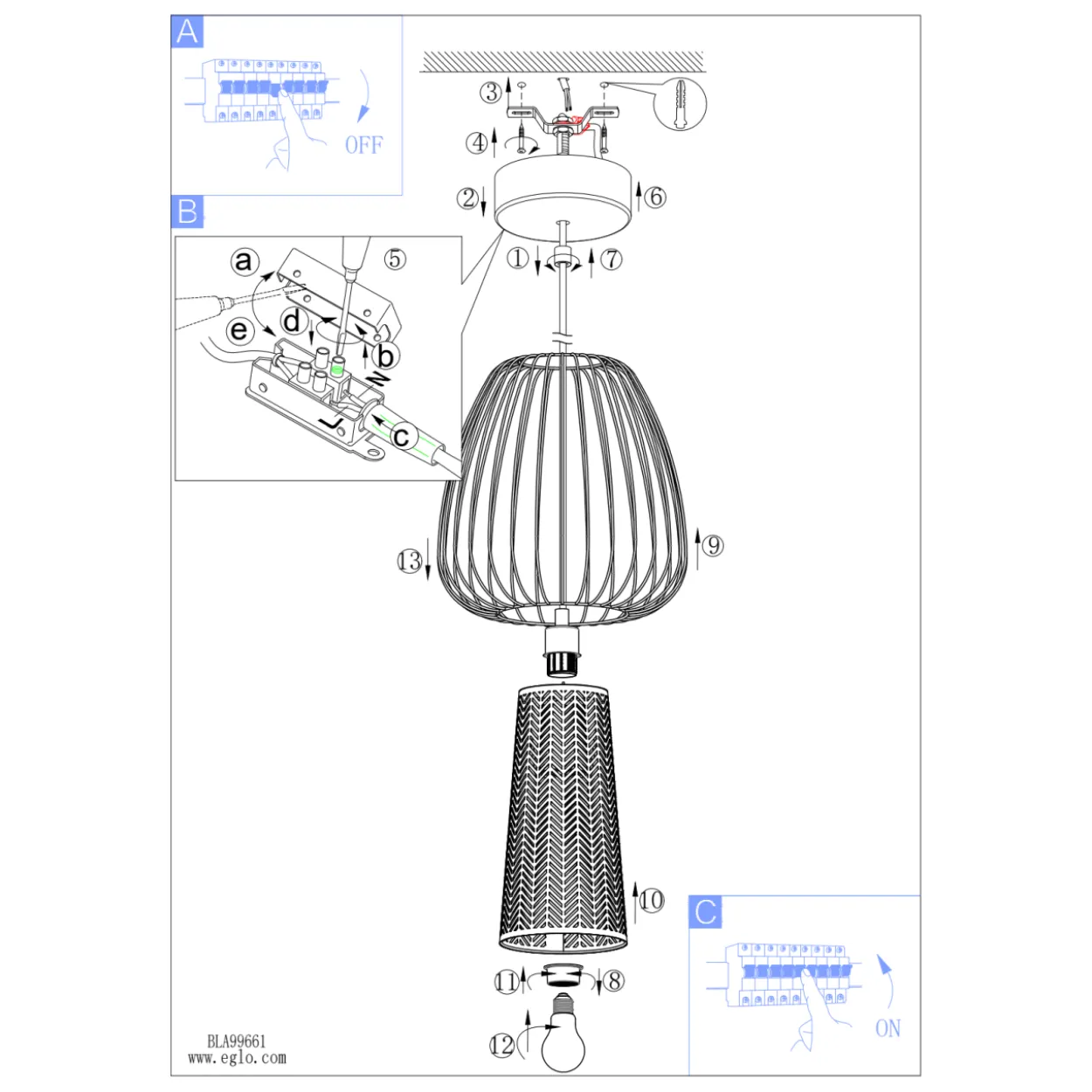 Riippuvalaisin Eglo Curasao