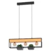 Riippuvalaisin EGLO Libertad 1 3x40W 76x14cm puu/musta/ruskea