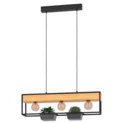 Riippuvalaisin EGLO Libertad 1 3x40W 76x14cm puu/musta/ruskea
