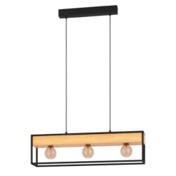 Riippuvalaisin EGLO Libertad 1 3x40W 76x14cm puu/musta/ruskea