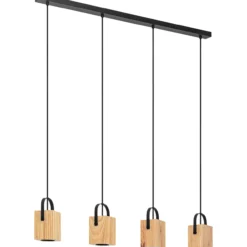 Riippuvalaisin 4-os EGLO Ayles led 4x3W 93x8,5cm puu/musta