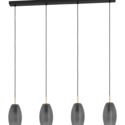 Riippuvalaisin 4-os EGLO Batista 4x40W 94,5x12cm mattaharmaa/harjattu messinki