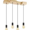 Riippuvalaisin 4-os EGLO Halkin 4x40W 72x25cm puu/musta