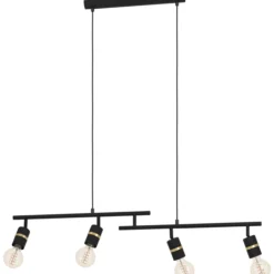 Riippuvalaisin 4-os EGLO Lurone 4x10W 100x5cm musta/messinki