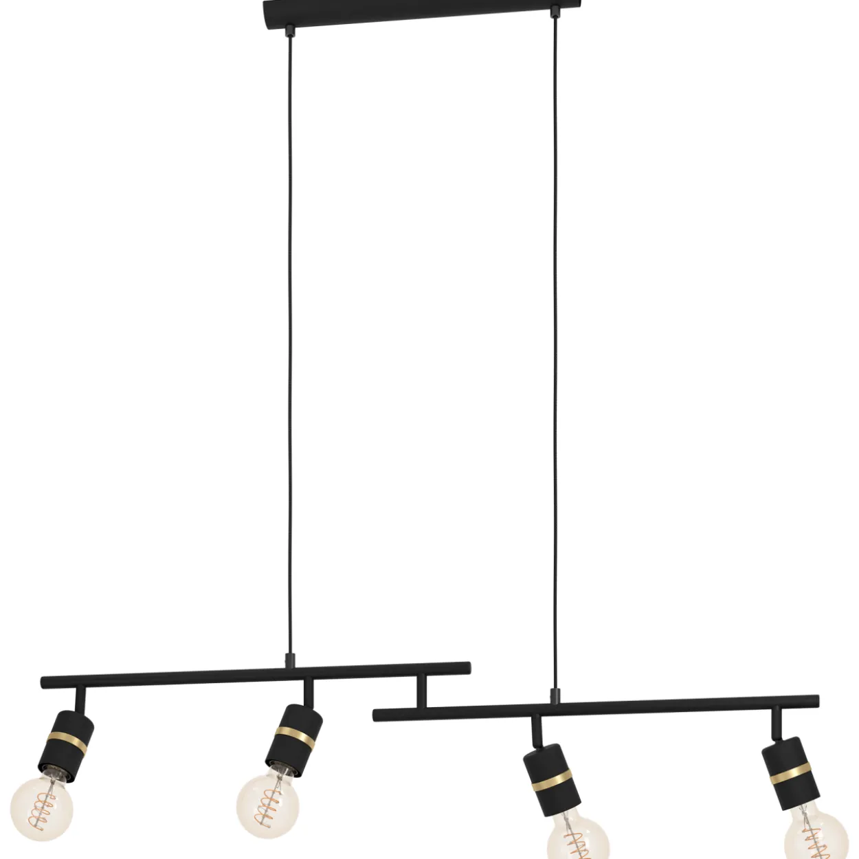 Riippuvalaisin 4-os EGLO Lurone 4x10W 100x5cm musta/messinki