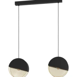 Riippuvalaisin 2-os EGLO Mumbles 2x40W 86x9cm musta/kulta