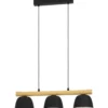 Riippuvalaisin 3-os EGLO Sherburn 3x40W 77x20cm musta/puu