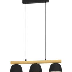 Riippuvalaisin 3-os EGLO Sherburn 3x40W 77x20cm musta/puu