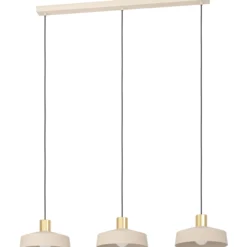 Riippuvalaisin 3-os EGLO Valdiola 3x40W 93x23cm harjattu messinki/hiekka