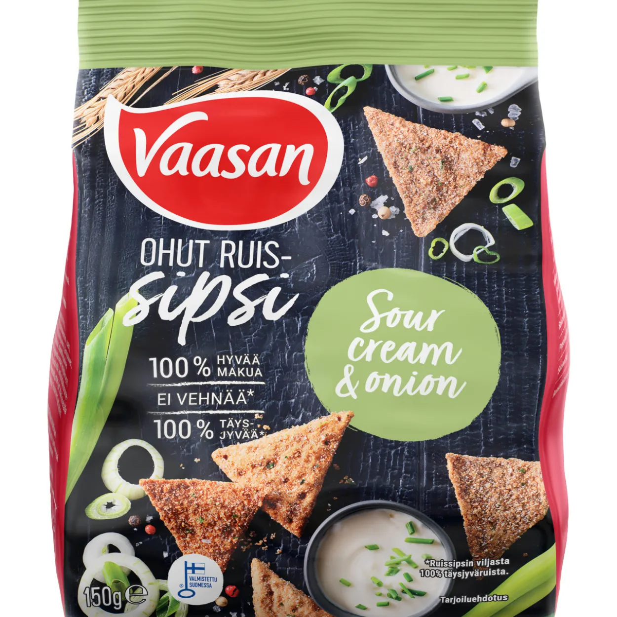Ruissipsi Vaasan 150 g Sourcream & Onion
