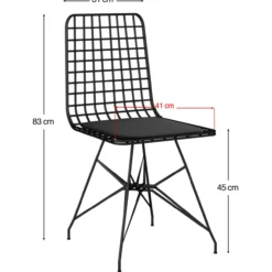 Ruokapöytä Chic Home 120 cm Noora + 4 tuolia, musta