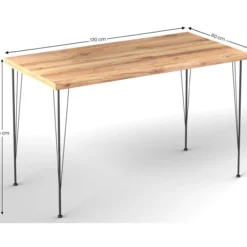 Ruokapöytä Chic Home 120 x 60 x 75 cm Noora beige/musta