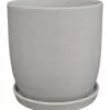 Ruukku 14 cm kiinteällä aluslautasella, matta hiekka