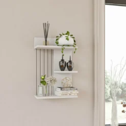 Seinähylly Chic Home 40 x 19 x 60 cm Kaappo valkoinen