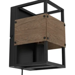 Seinävalaisin EGLO Evesham 40W 14x24cm musta/tummanruskea puu