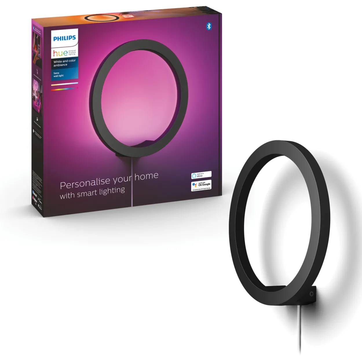 Seinävalaisin Philips Hue Sana 20W 24V, musta