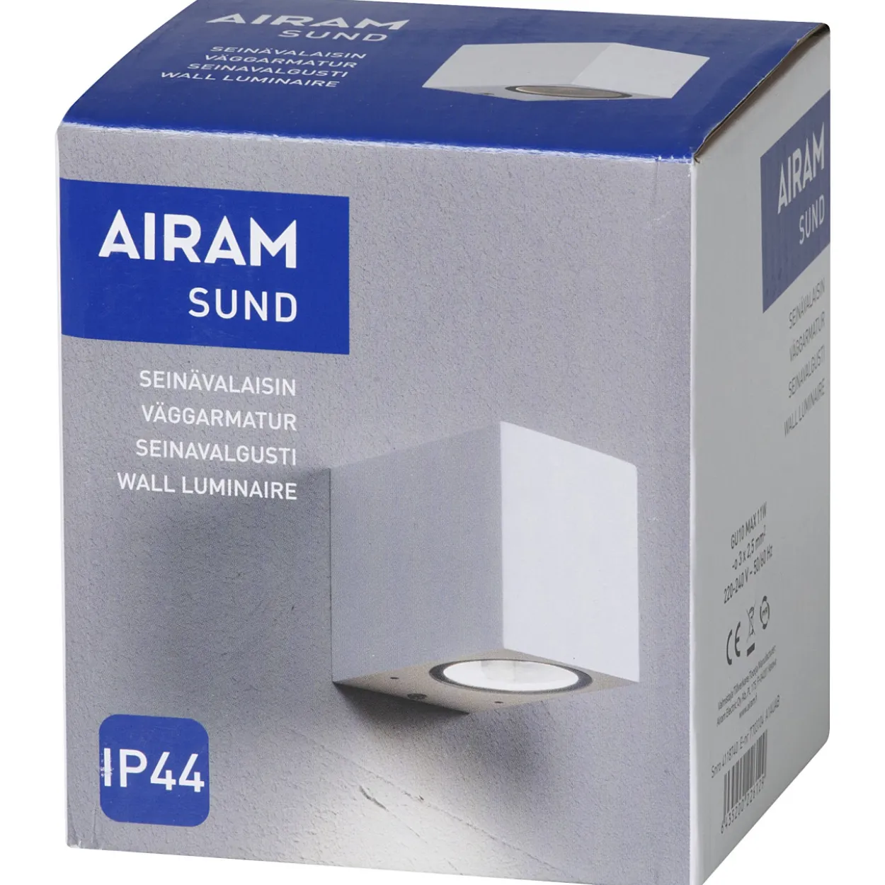Seinävalaisin Sund IP44 GU10 max 11 W valkoinen