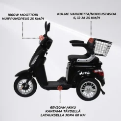 Senioriskootteri Arvo P300 musta