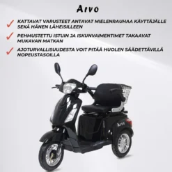 Senioriskootteri Arvo P300 musta