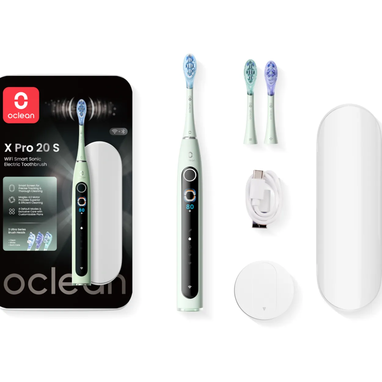 Sähköhammasharja Oclean X Pro 20 Set vihreä