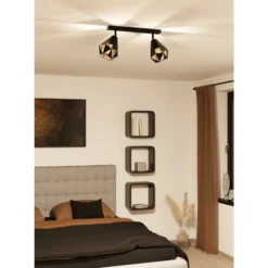 Spottivalaisin 2-os EGLO Carlton 7 2x40W 42x16cm antiikkikupari/musta