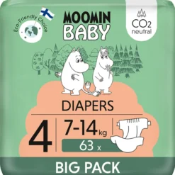 Teippivaippa 63 kpl Moomin Baby 4, 7-14 kg