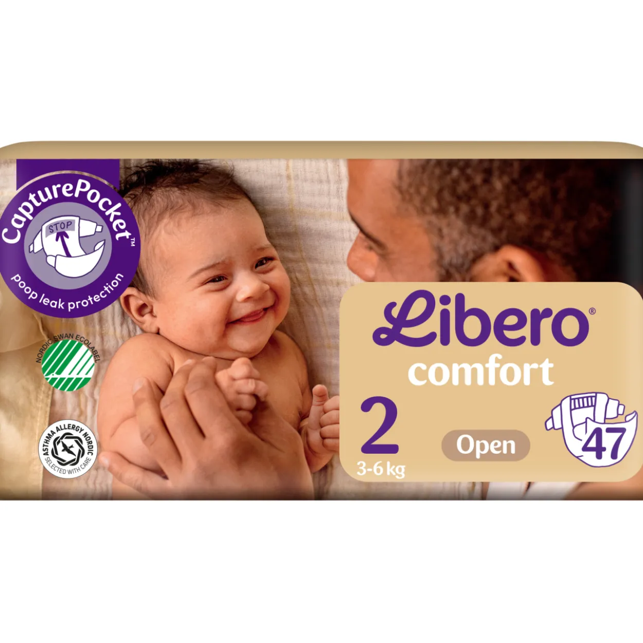 Teippivaippa Libero 47 kpl Comfort 2, 3-6 kg