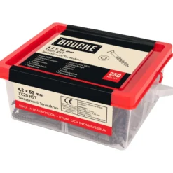 Terassiruuvi Brücke 4,2 x 55 mm, AISI410 + Ruspert, 250 kpl, ruskea