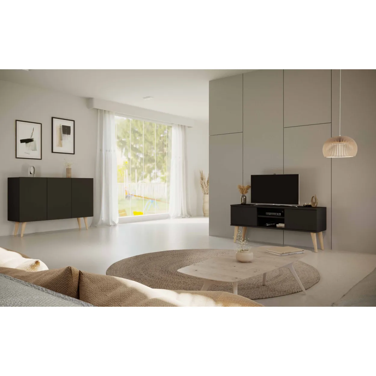 TV-taso Kocot 120 cm Toronto musta