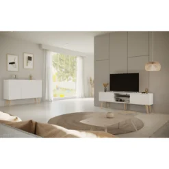 TV-taso Kocot 160 cm Toronto valkoinen