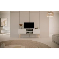 TV-taso Kocot 120 cm Toronto valkoinen