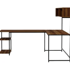 Työpöytä Chic Home 200 x 130 cm Caren hyllyköillä