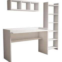 Työpöytä Chic Home 118 x 58 x 80 cm Heini hyllyköillä