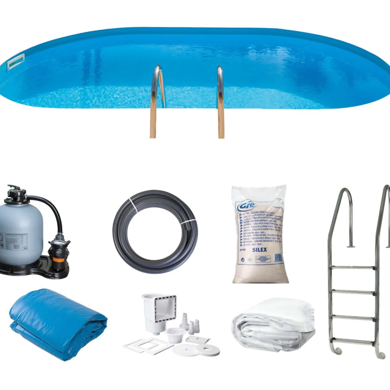 Uima-allas Gre by Swim & Fun 500 x 300 x 150 cm maahan upotettava, ovaali