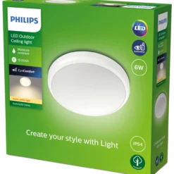 Ulkokattovalaisin Philips Doris valkoinen 6W 27K IP54