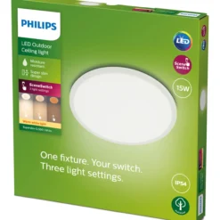 Ulkokattovalaisin Philips SuperSlim SceneSwitch valkoinen 15W 27K IP54