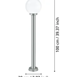 Ulkopylväsvalaisin Eglo Nisia E27 100 cm teräs/valkoinen
