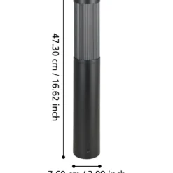 Ulkopylväsvalaisin Eglo Salle E27 46,5 cm musta