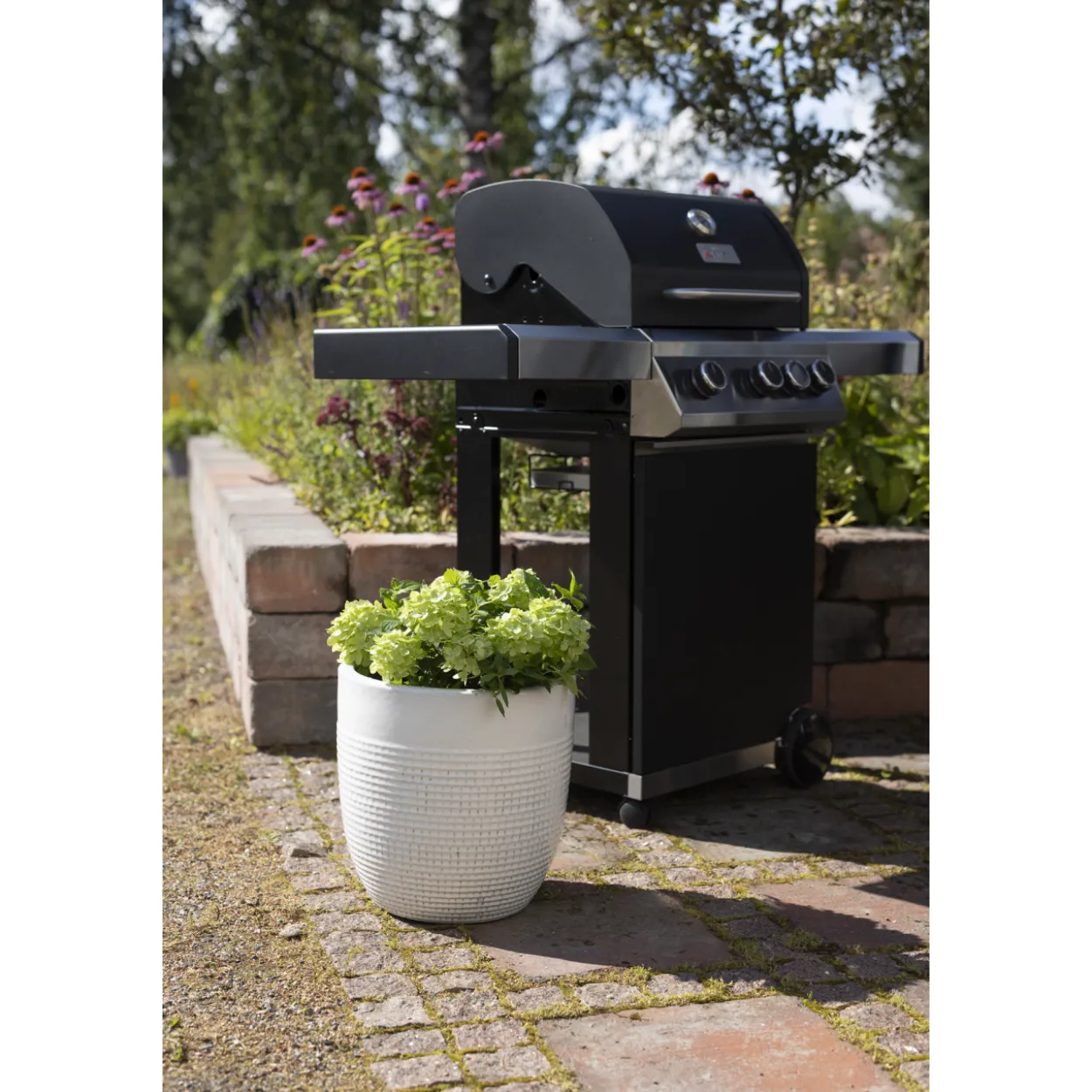 Ulkoruukku Parco Rib 35 cm valkoinen
